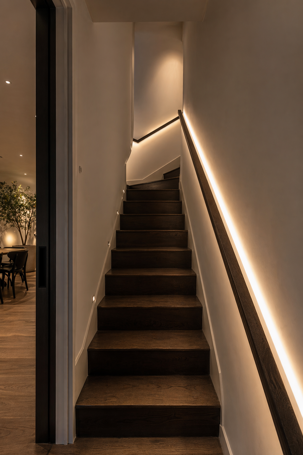 Concealed stair lighting in a London townhouse